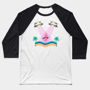 Surfer Girl Alien Abduction Baseball T-Shirt